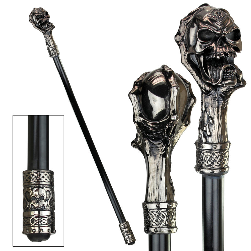 Design Toscano Decorative Death's Grip Skull and Claw Walking Stick